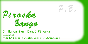 piroska bango business card