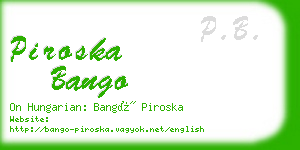 piroska bango business card